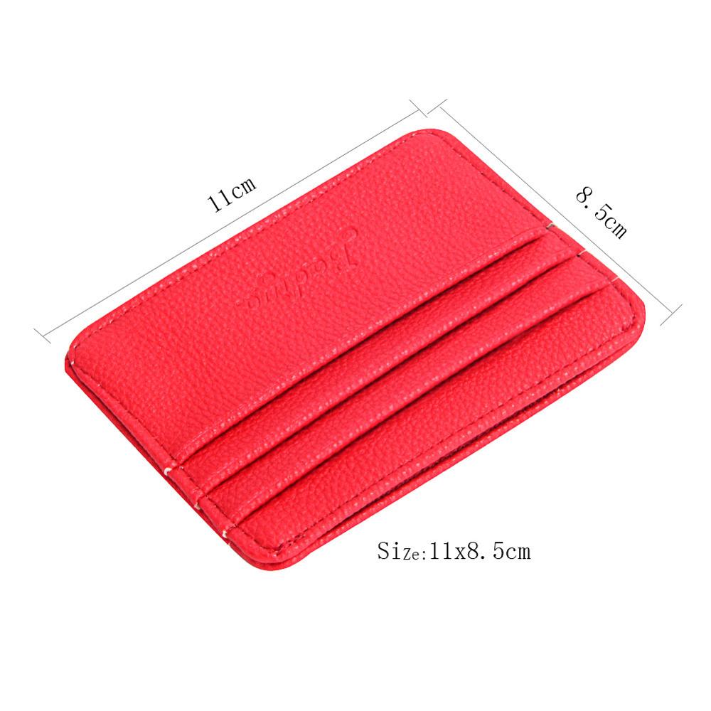 Credit Holder Card Vintage Retro Texture Mini ID Holders Business Credit Card Holder Leather Slim Bank Case Purse Wallet: Red