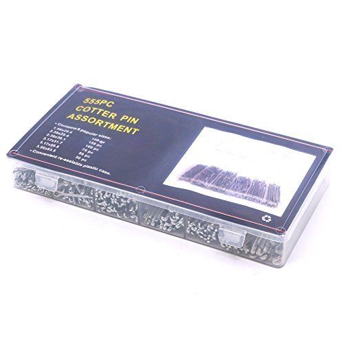555 Pcs Heavy Duty Verzinkt Splitpen Assortiment Kit 6 Soorten Split-Cotter Bevestiging Pins Set met Doos