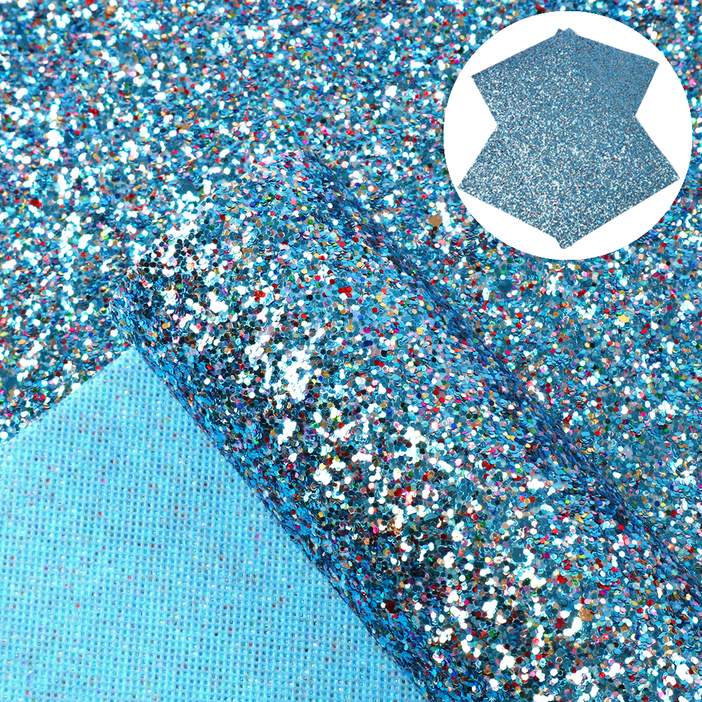 20*34cm Solid Color Chunky Glitter Faux Leather Fabric Sheets,DIY Handmade Materials For Making Projects,1Yc8030: 1093868005