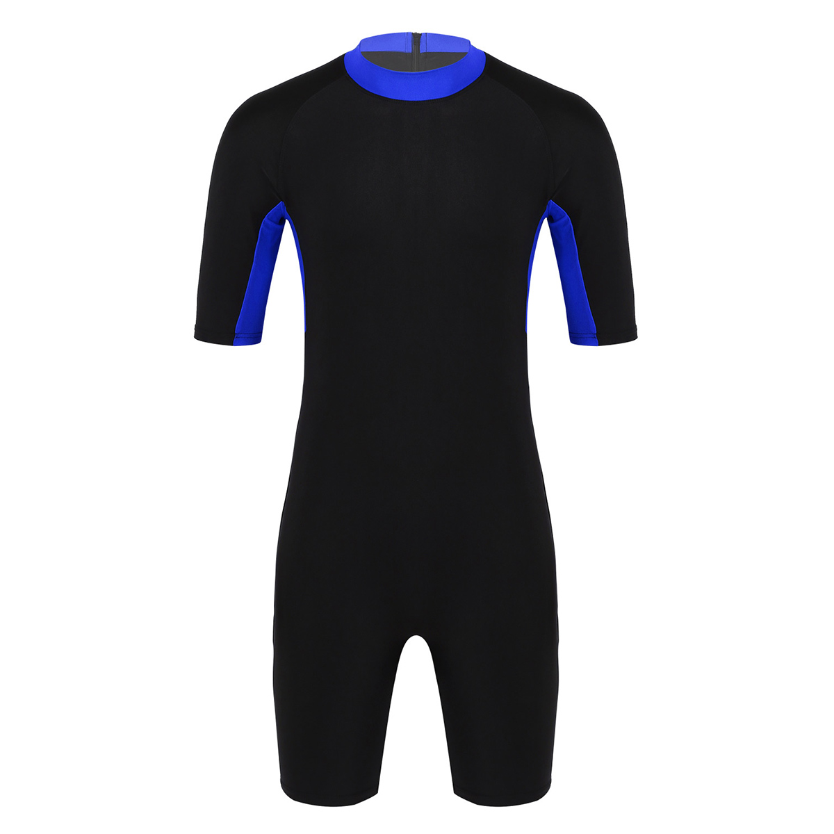 Nouveaux hommes combinaison demi manches justaucorps body Shorty plongée natation plongée en apnée surf combinaison de plongée maillots de bain vêtements de sport: XXL / Royal Blue