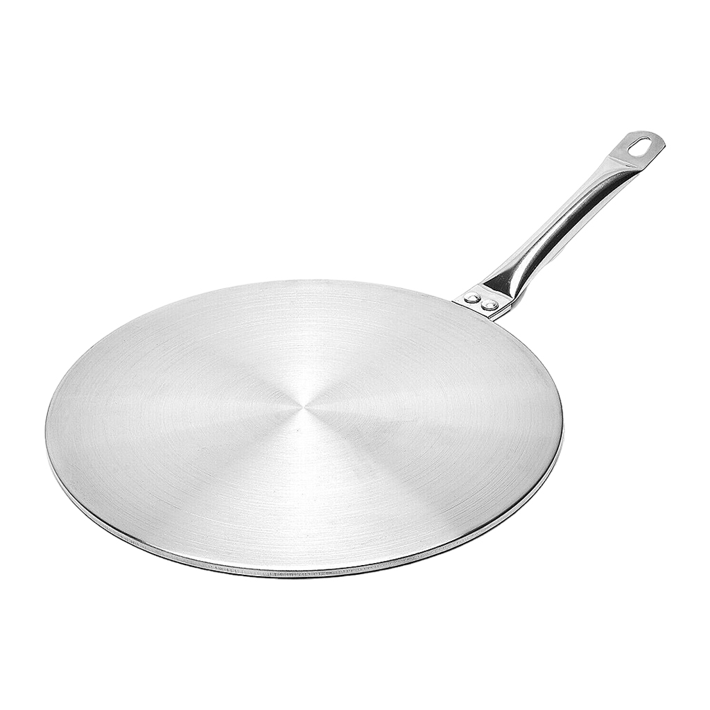 Stainless Steel Induction Hob Adapter Plate Heat Diffuser Converter w/ Handle Cooker Household for Gas Burners Induction Stove: Light Grey