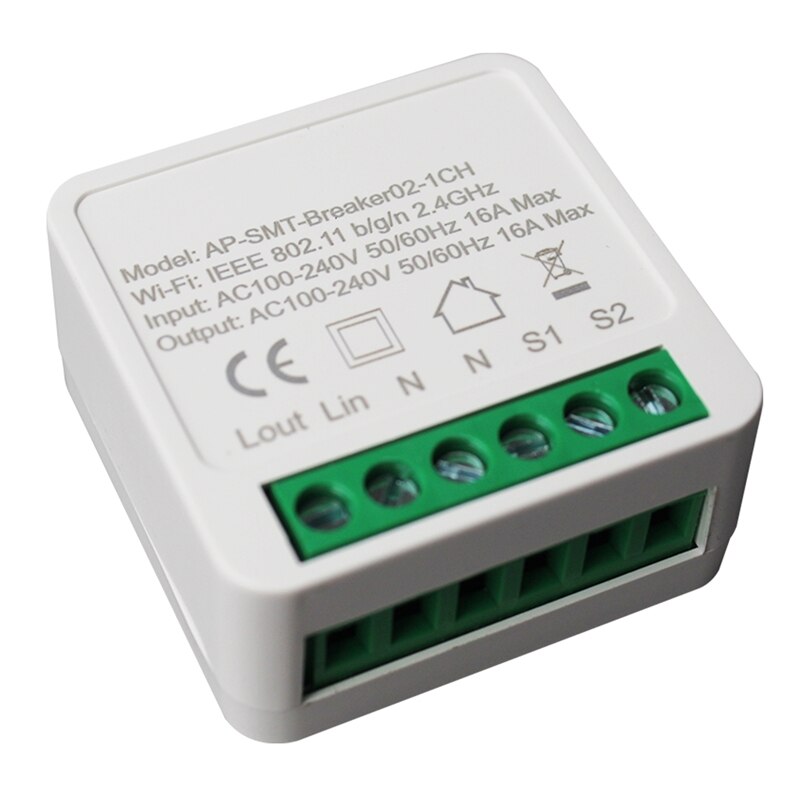 16A Mini Wifi inteligente DIY interruptor Módulo de automatización de domótica trabaja con Alexa Google vida inteligente App: Default Title