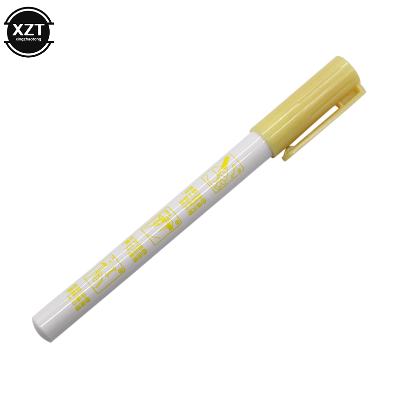 Colorful Highlighter Pen Writing Drawing Double Line mildliner Outline Pen Fluorescent Markers Letter Album Card Pen stationery: YELLOW