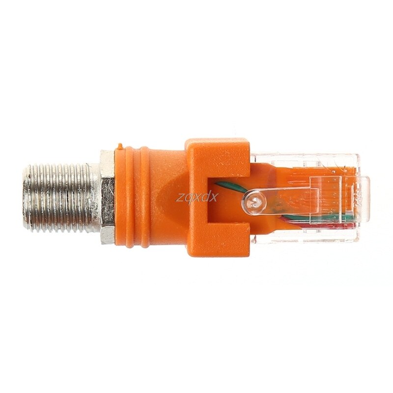 Cable adaptador de acoplador de barril Coaxial F hembra a RJ45 macho, convertidor de conector RJ45 a RF, y