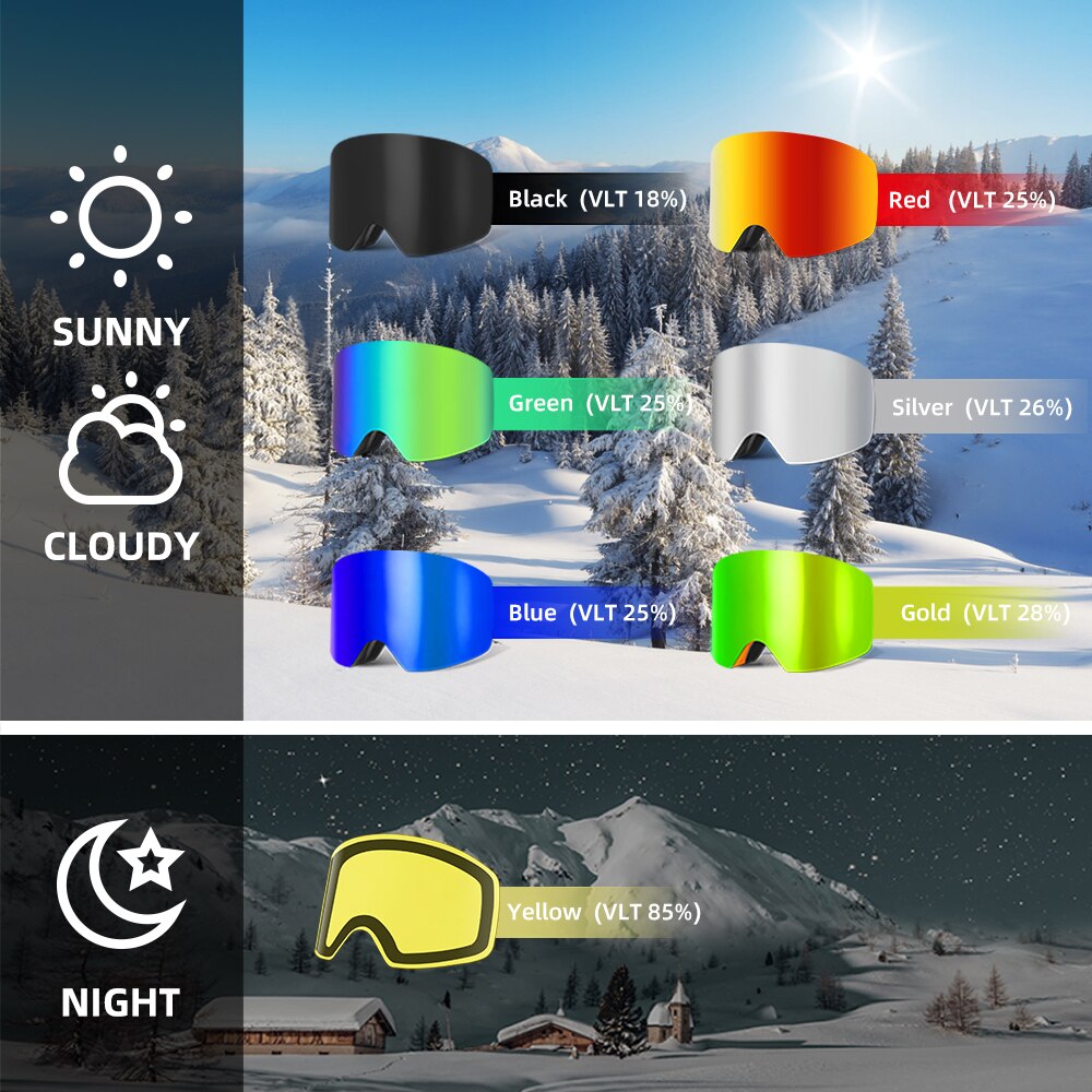 WILDMTAIN Best Ski Goggles Snowboard Dual Layers Anti fog Skiing Snow Goggles, UV Protection Ski Glasses for Men Women Youth