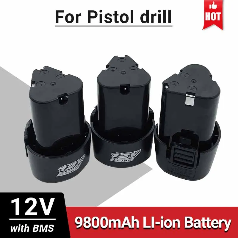Akumulator litowo-jonowy, wkrętarka elektryczna, wiertarka, mini szlifierka kątowa, 12 V, 9800 mAh, nowość
