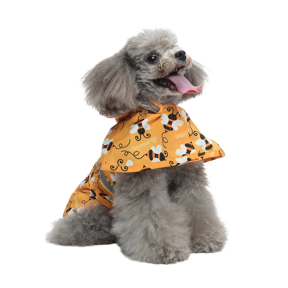 Animais de estimação roupas para cães à prova dwaterproof água capa de chuva para cães médios grandes com capuz capas de chuva tira reflexiva cães casaco de chuva XS-4XL