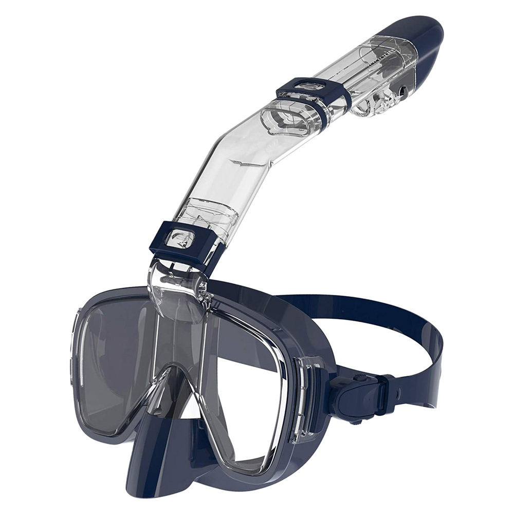Onderwater snorkelen half gezicht gezicht kinderen zwemmasker set duiken ademhalingsmaskers anti-condens veilige ademhaling voor volwassenen: Bordeaux / L/Xl