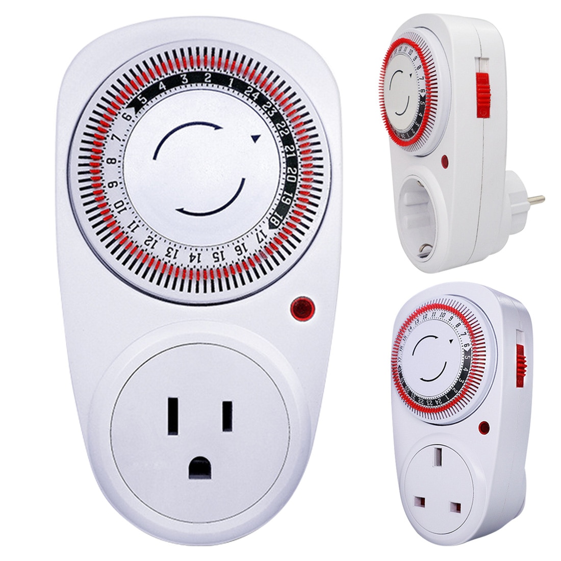 Temporizador de programa eléctrico mecánico programable con enchufe de 24 horas, interruptor de alimentación de 230V, ahorrador de energía, enchufe UE/EE. UU./Reino Unido