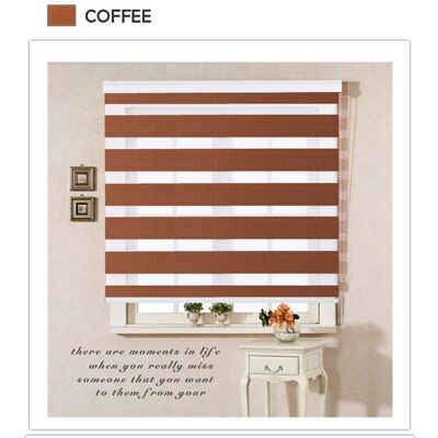 Ganze fenster schatten rollos Zebra jalousien regenbogen jalousien kundengebundene größe: Kaffee Farbe