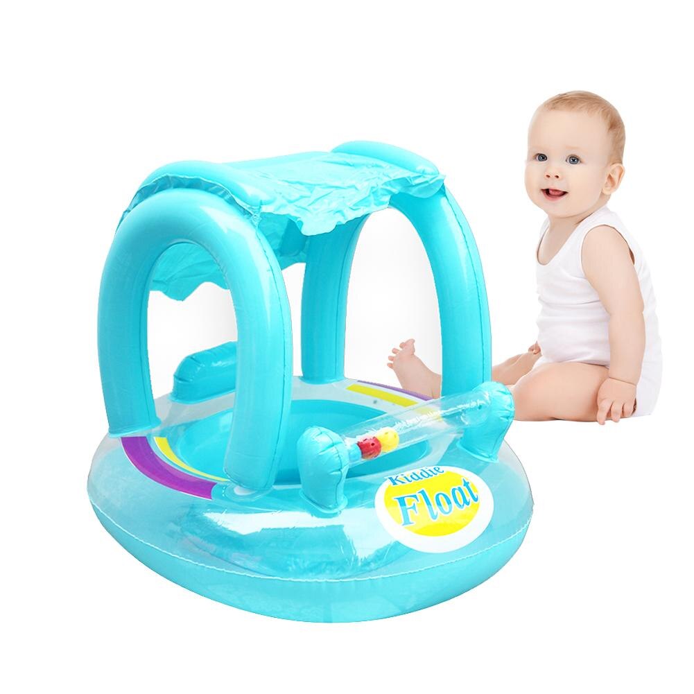 Sichere Aufblasbare Baby Schwimmen Ring schweben Sitz Kleinkind Schwimmbad Einstellbare Sonnenschirm Sitz Schwimmen Schwimmbad für freundlicher ungewöhnliche: Blau