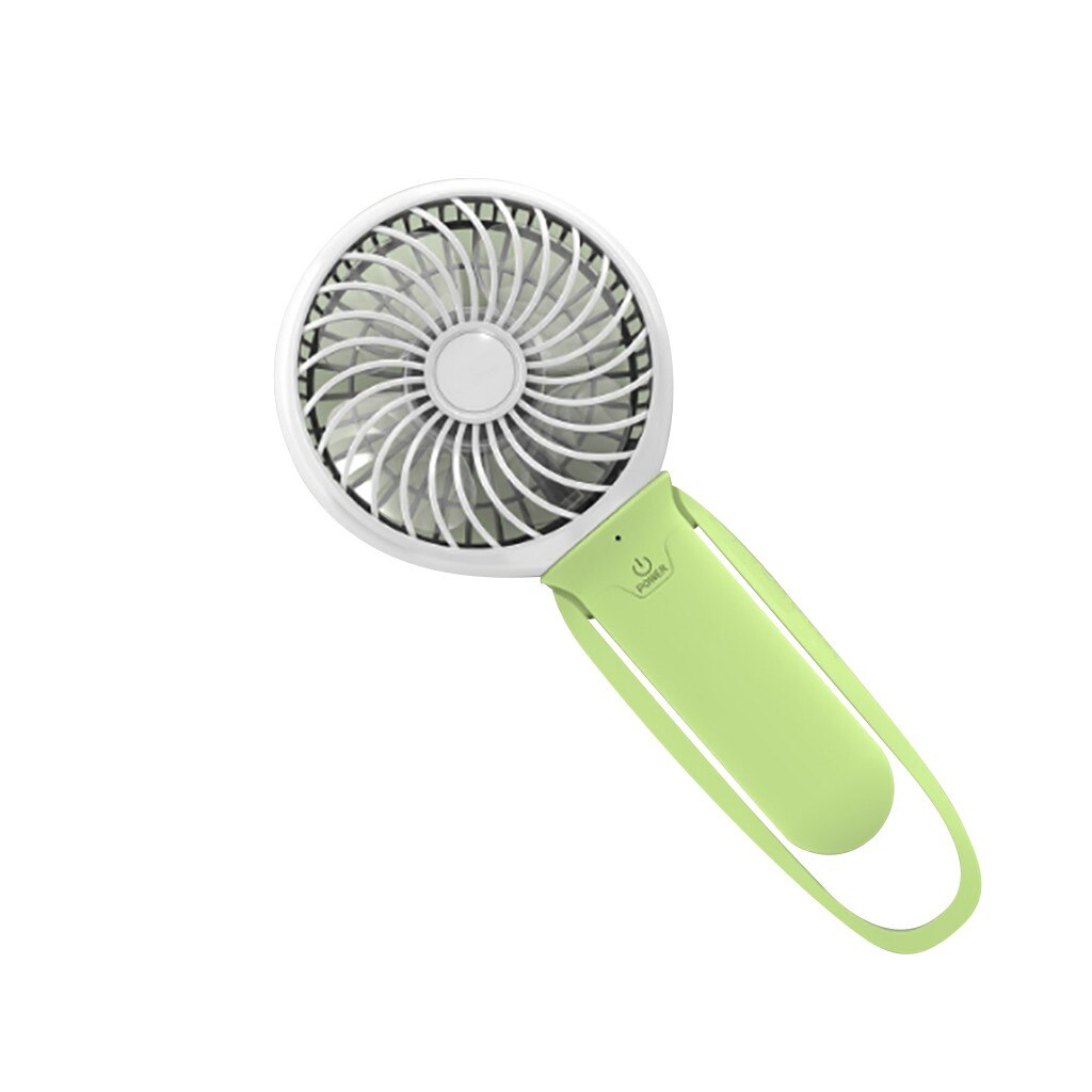 USB Three-Speed Adjustable Lighting Small Low Noise Colorful Portable Desk Multi-function Mini Rechargeable Fan: GN