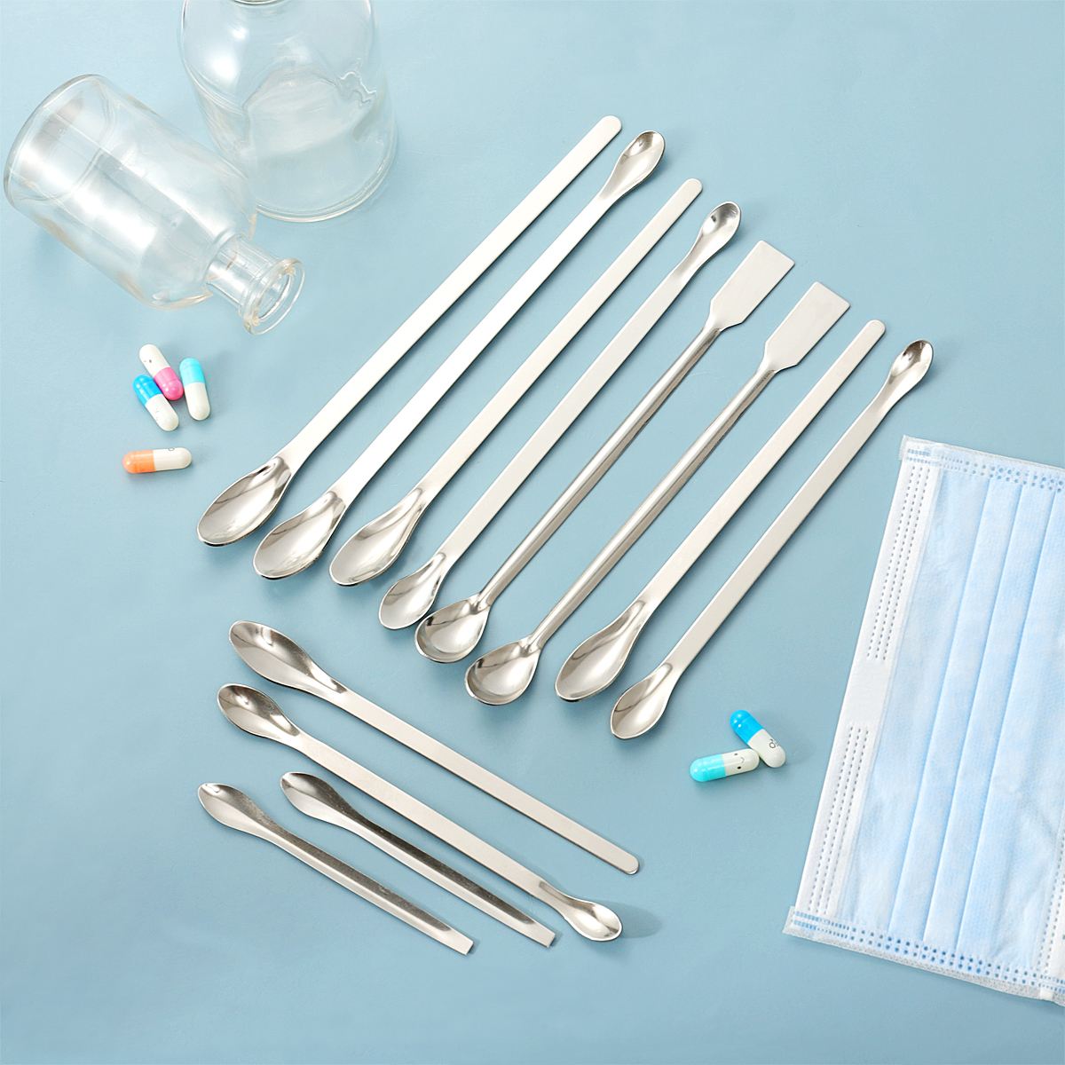12 stücke Edelstahl Löffel Spachtel/Labor Probenahme Löffel Mischen Spachtel Micro Spachtel Scoop
