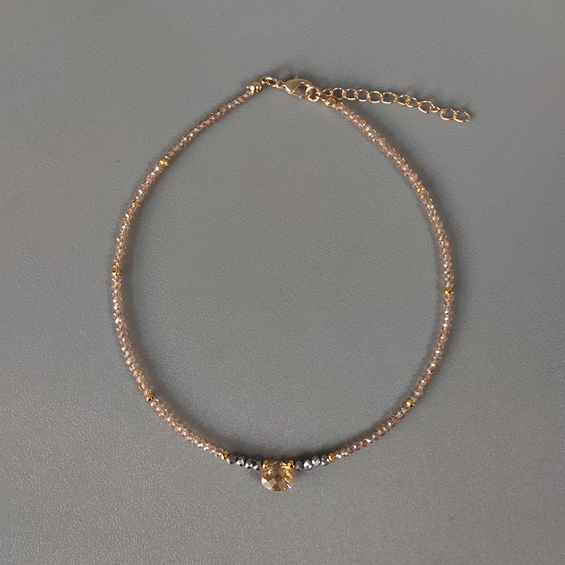 klassische 2mm kristall perlen halskette für frauen exquisit kleine hals Halsband handgemachte perlen schmuck