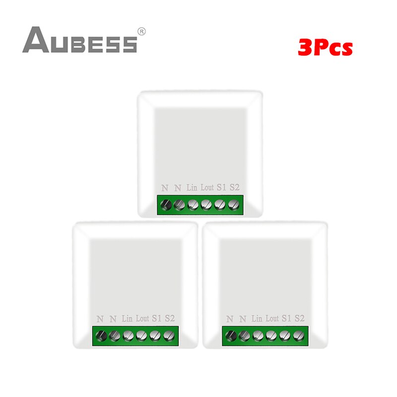 Tuya ZigBee 3.0 Mini Smart Switch Supports 1/2 Way Control Work With Ewelink SmartThings ZigBee2mqtt Hubitat Alexa Google Home: 3Pcs