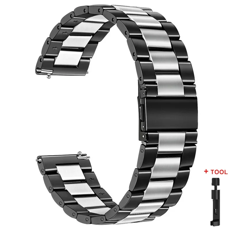 Roestvrij stalen band voor Redmi Watch 5 3 Actieve metalen vervangende armband voor Xiaomi Redmi 5 Lite 3 Lite horlogebandaccessoires: Zilver / 22mm