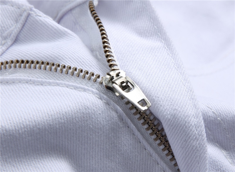 Streetwear Graffiti Jeans Men Elastic Denim Pants Trousers Hip Hop Casual Print Pant White Slim Fit BP016