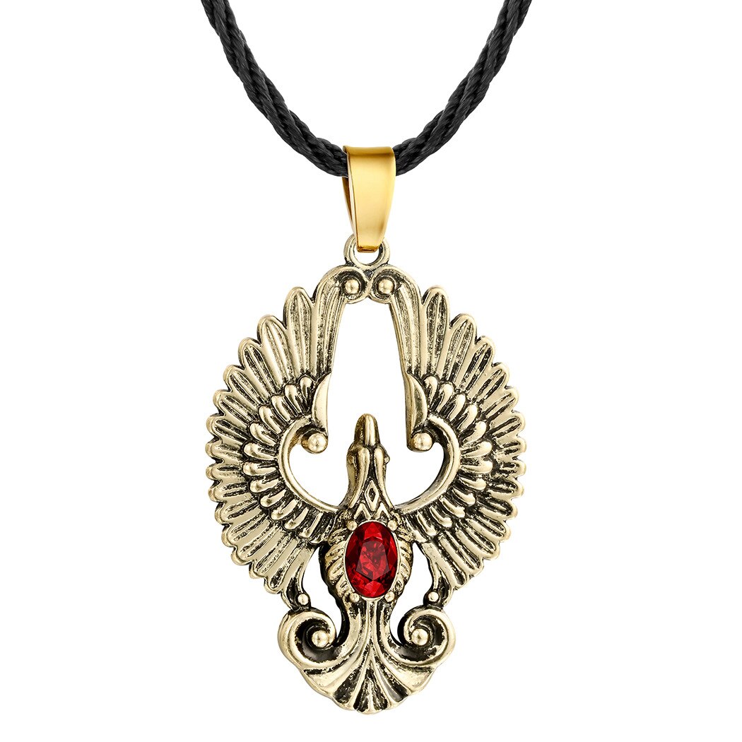 Wangaiyao Temperament Mooie Phoenix Kunstmatige Robijn Hanger Dames Elegante Temperament Slavische Ketting Valentijnsdag D