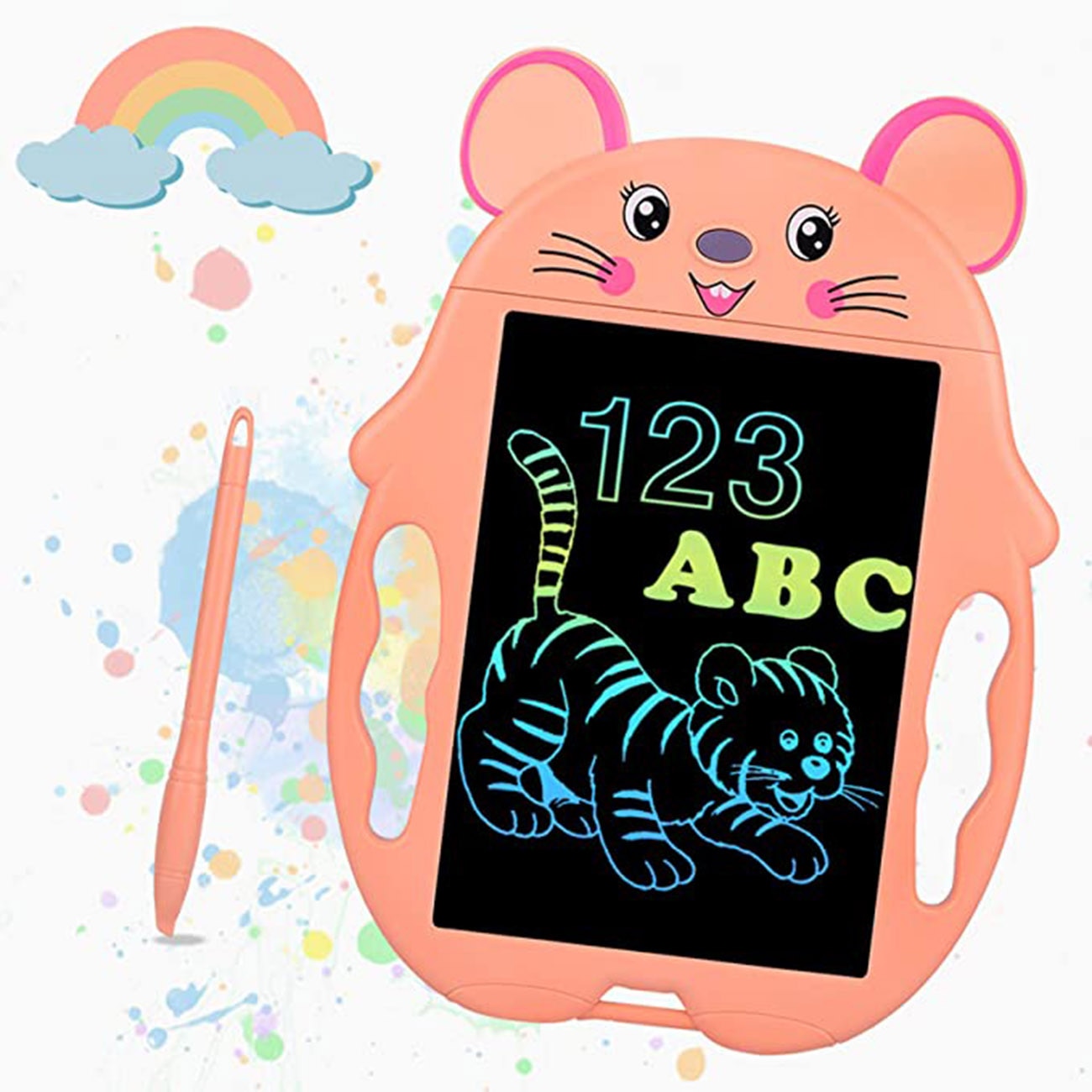 LCD Writing Tablet - 8-inch Screen - Reusable Doodle Drawing Pad for Kids - Educational Toy