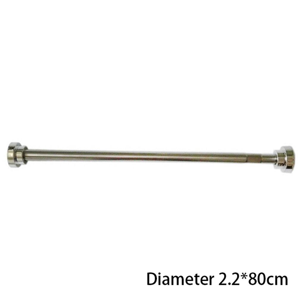 50cm rustfritt stål justerbart gardinstang fjærbelastet, uttrekkbart teleskopisk nettspenning gardinstangstolpe: 2.2 x 80cm