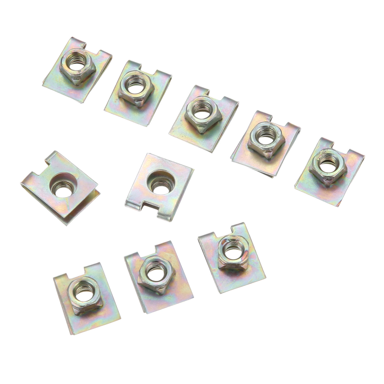 20 stk metalfjeder u-type plademøtrik hastighed clips  m6 6mm slidbane til bilpanel forsvar auto fastgørelses clips u-type skrueholdere