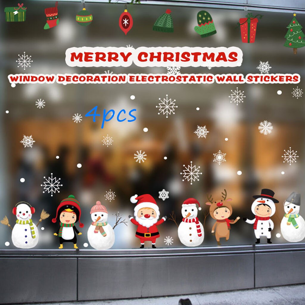 Merry Christmas Wall Stickers Window Glass Stickers Christmas Decorations Home Christmas Ornaments Xmas Year #T1P