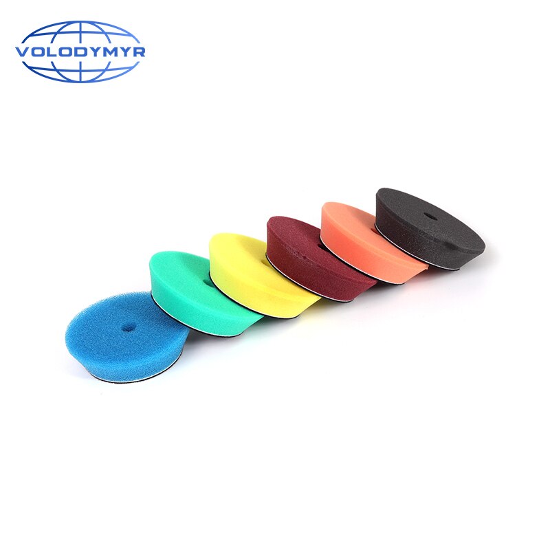 Volodymyr Polishing Pad Sponge Buffer Pads 4 Inch Buffing Foam Disc Kit with 3 Inch Hook and Loop for DA/RO/GA Car Polisher