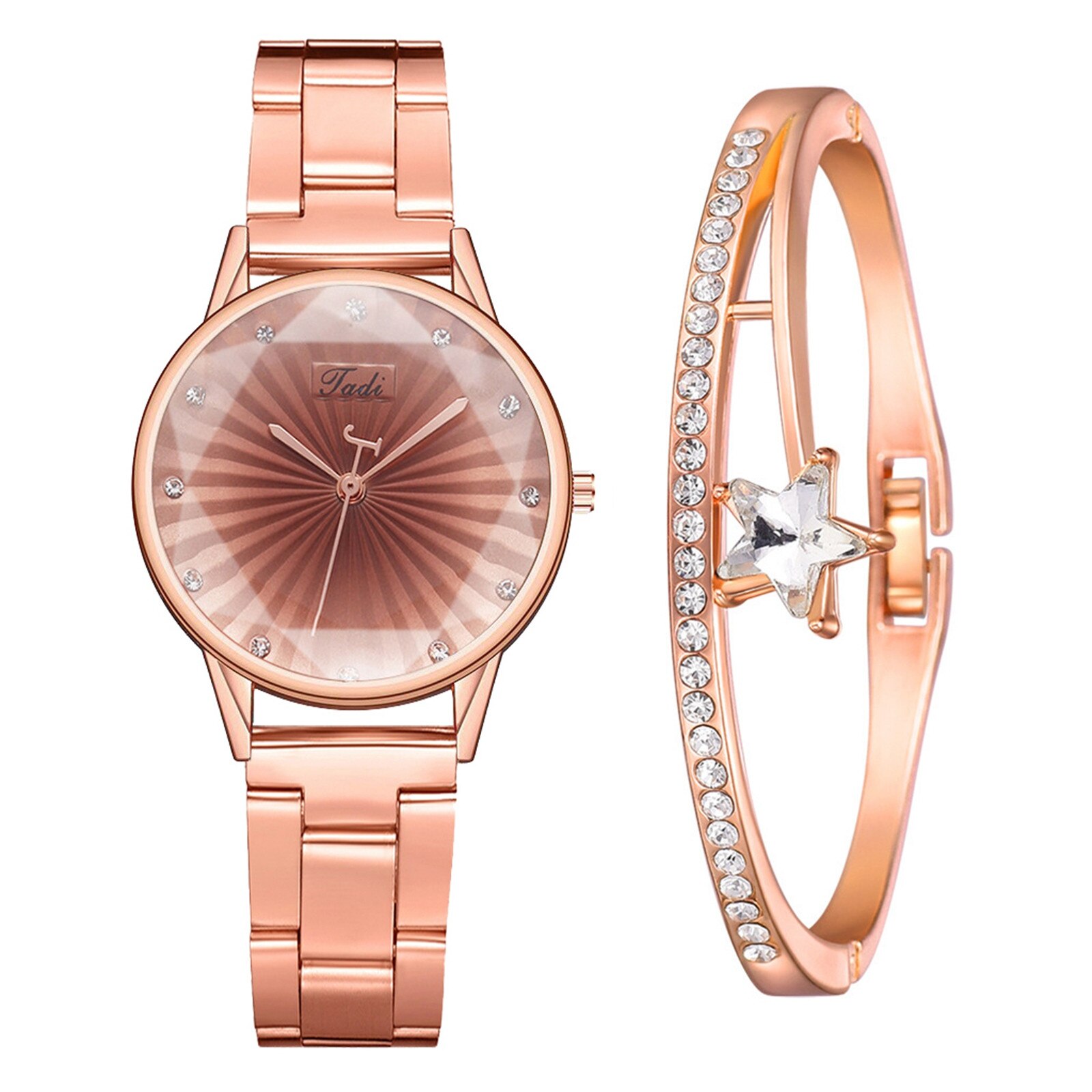 Mode Dames Stalen Band Armband Horloge Set Elegante Geometrische Armband Horloges Vrouwen Часы Женские: C