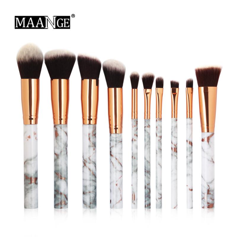 10 stuks/set maange marmer make-up kwast roze oogschaduw kwast foundation kwast contour kwast make-up tools: 05