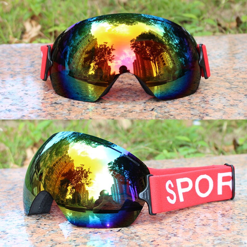 Marca nova uv400 óculos de esqui camada única anti-nevoeiro grande máscara de esqui óculos de snowboard de neve dos homens das mulheres óculos eyewears: 01
