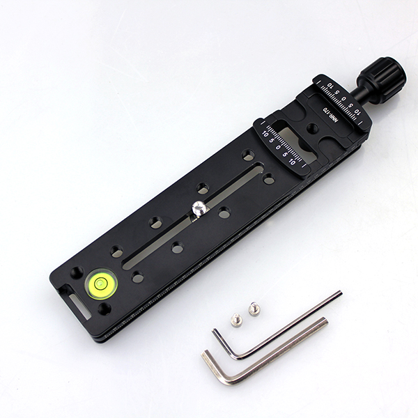 FITTEST Nodal Slide Multi-purpose Rail Panorama Macro Telephoto Zoom Lens Bracket 100/140/170/200mm Arca Clamp Tripod Head Mount: black