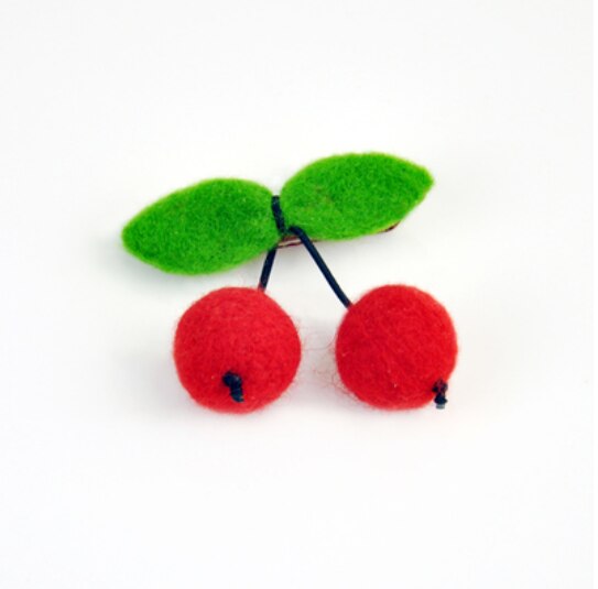 Spinka robić włosów, pszczoła miodna, biedronka, grzyb wiśniowy, truskawka DIY zestaw robić haftu na kanwie z włóczką filcowanie igłą ozdobne statki