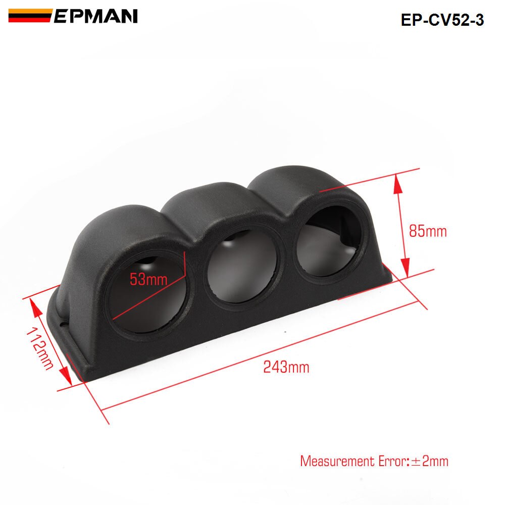 Universal Car Black 2&quot; 52mm 3 Triple Hole Dash Gauge Pod Mount Holder ABS For BMW MINI COOPER S JCW W11 R52 EP-CV52-3