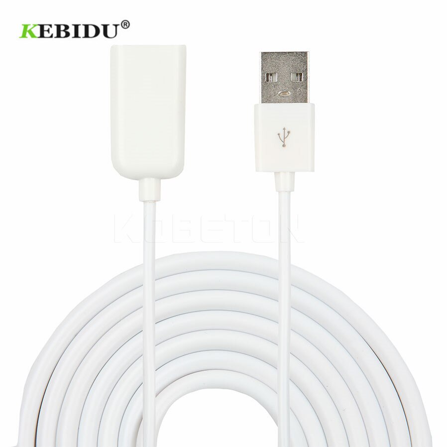 Kebidu pvc material usb 2.0 hane till hona förlänga förlängningsadapter kabel sladdförlängare för pc laptop vit fasion