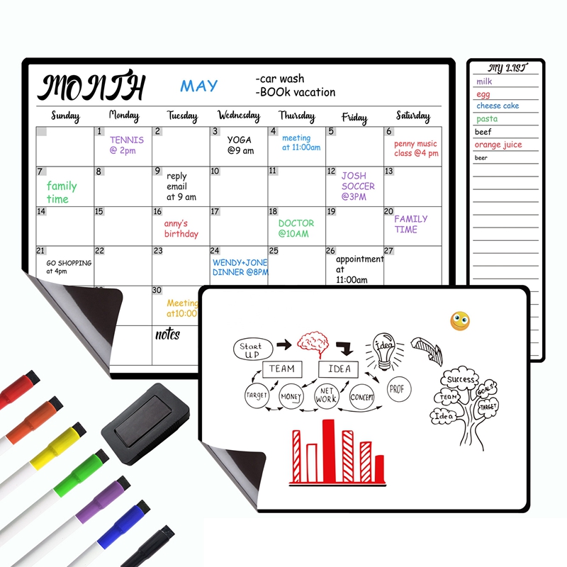 3Pcs Weekly Planner Bundle Magnetic Whiteboard Planner Dry Erase Set