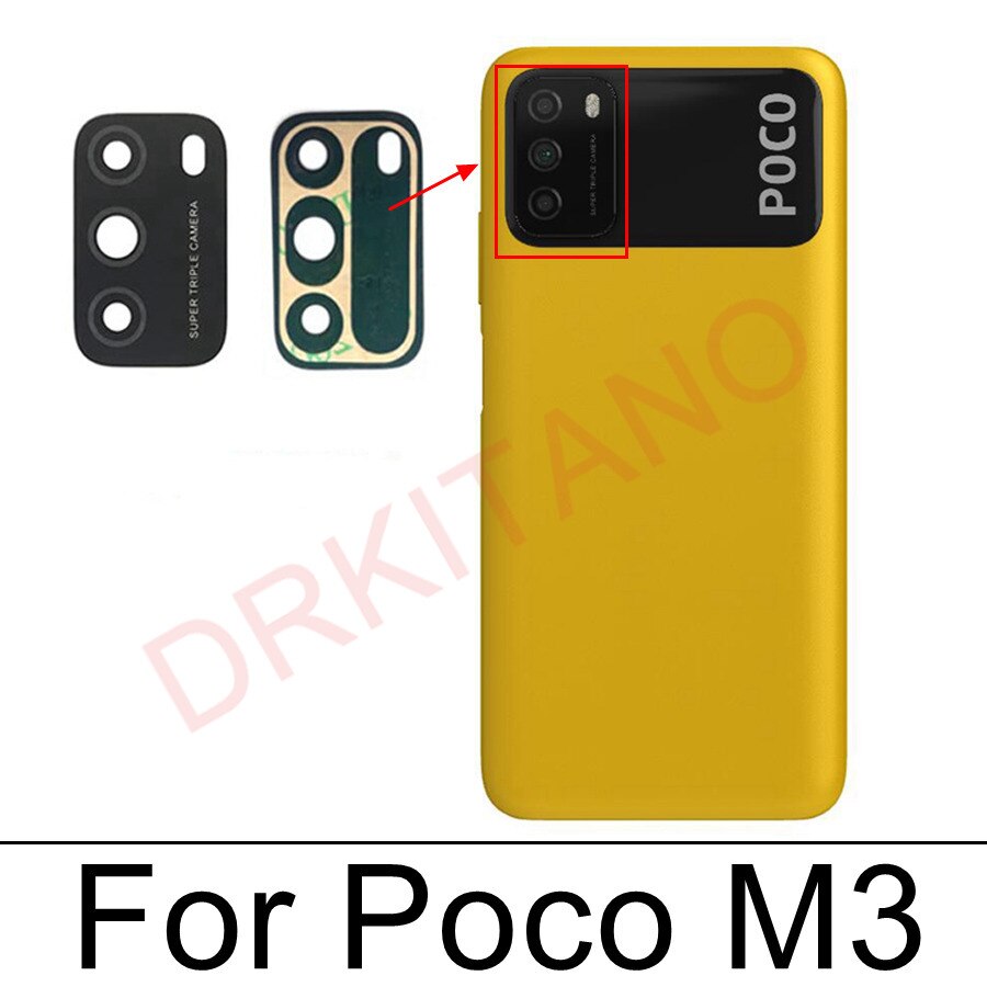 Oryginalny tylna kamera szkło do POCO F3 F1 F2 Pro X3 NFC F4 GT M3 M4 X4 Pro 5G główna kamera szklana osłona obiektywu wymiana: Poco M3