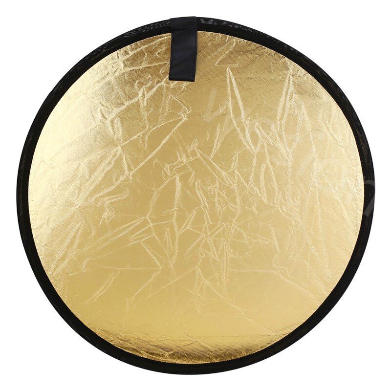 23.6" 60cm 2 in 1 Collapsible Portable Light Reflector Round Photo Studio Diffuser DISC Gold Silver Studio Photography Reflector