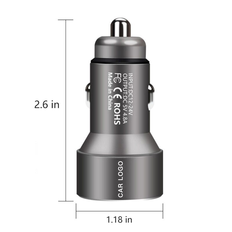 4.8A Fast Charging Dual 2 Port USB Car Charger Adapter for mobile iPhone For Ford Focus 2 3 4 MK2 MK3 MK4 Kuga Edge Mondeo