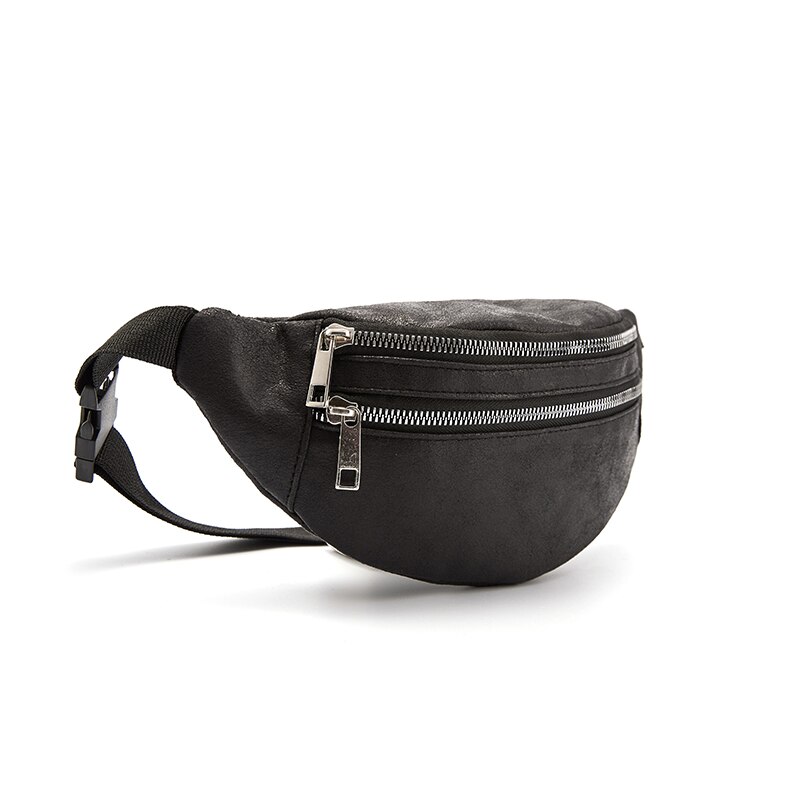 CROWDALE Chest bag for women Large capacity waist packs Adjustable Belt bag Zipper Leather Waist Bag women shoulder bag