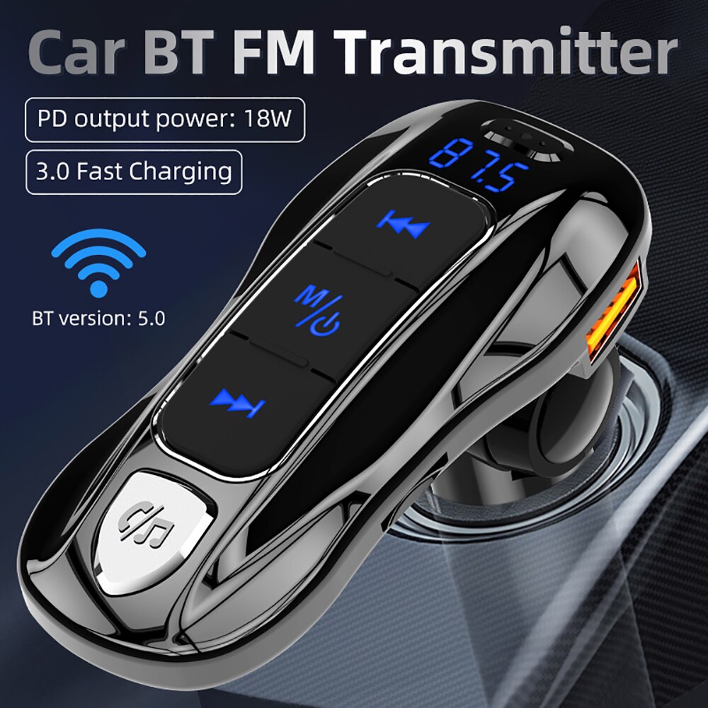 Victsing Auto Bluetooth 5.0 Fm-zender Multi Interface Pd 3.0 Snel Opladen Wakker Stem Assistent Draadloze Fm-zender