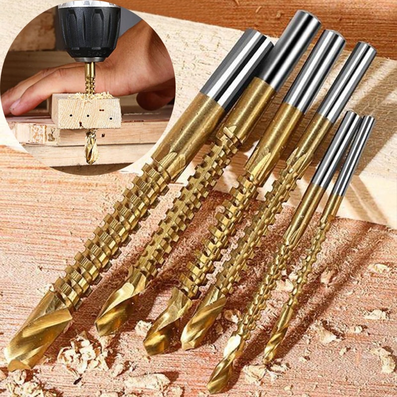 6 Pcs/set Multi-function Cobalt Drill Bit Set Spiral Screw Metric Composite Drill Bit Tap Twist Drill Bit Set Metal Woodworking