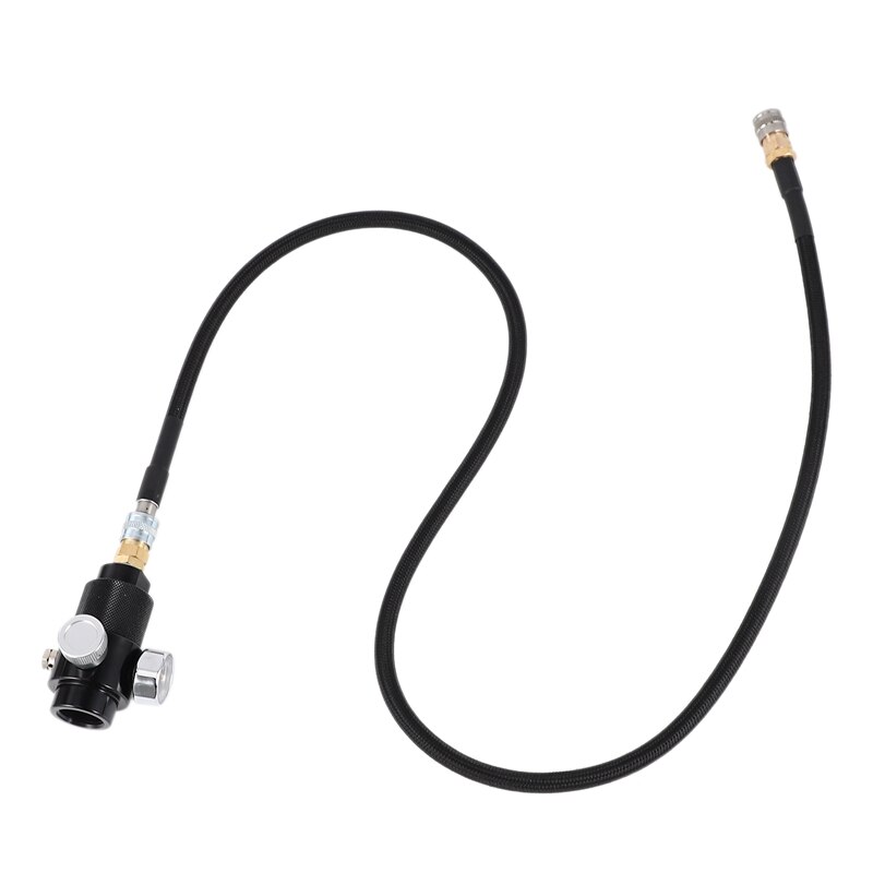 Regulator with 100cm SLP FLEX Remote Hose Line 0-200 Psi to HPA Co2 Tank Cylinder