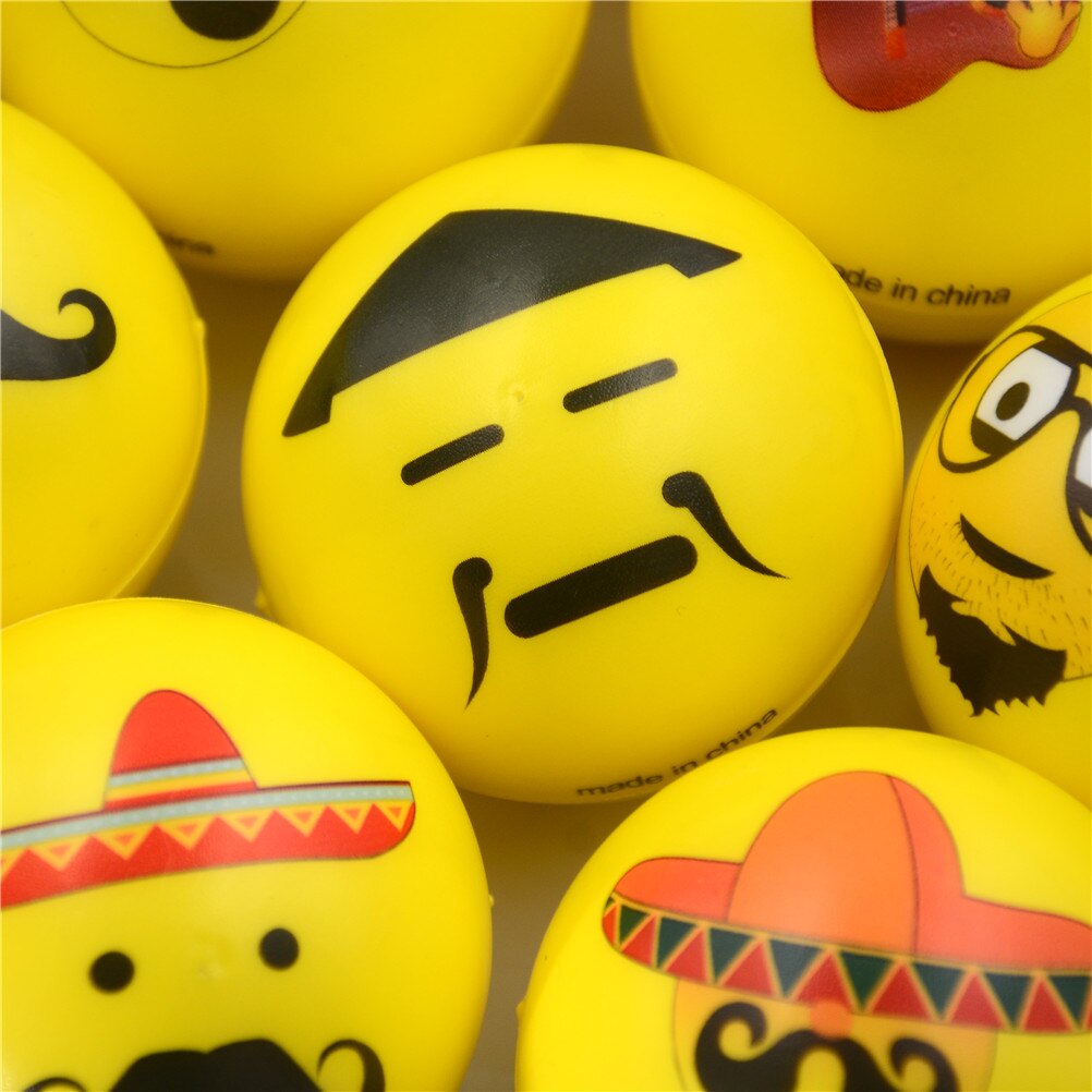 1PCS 6.3cm Face Print Sponge Foam Ball Hand Wrist Exercise PU Rubber Toy Balls Squeeze Stress Ball Relief Toy