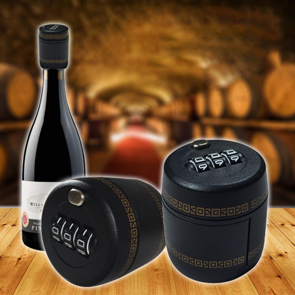 Tapón de vino con bloqueo de código, protección del medio ambiente, duradero, PC, candado de tapa de botella de vino para Bar