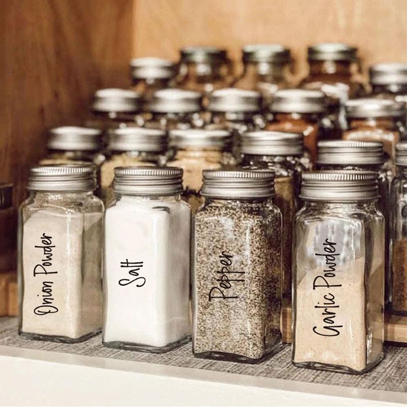 144/216/274Pcs Kitchen Labels Stickers For Ingredients Spice Jars Bottle Container Food Clear Items Mark On Can Storgae Box