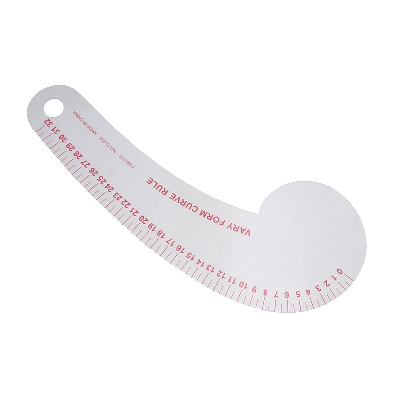32cm12-232 French Metric Ruler Plastic Curve Long Comma Shaped Transparent French Curve Ruler Measure Tools for Sewing Dress