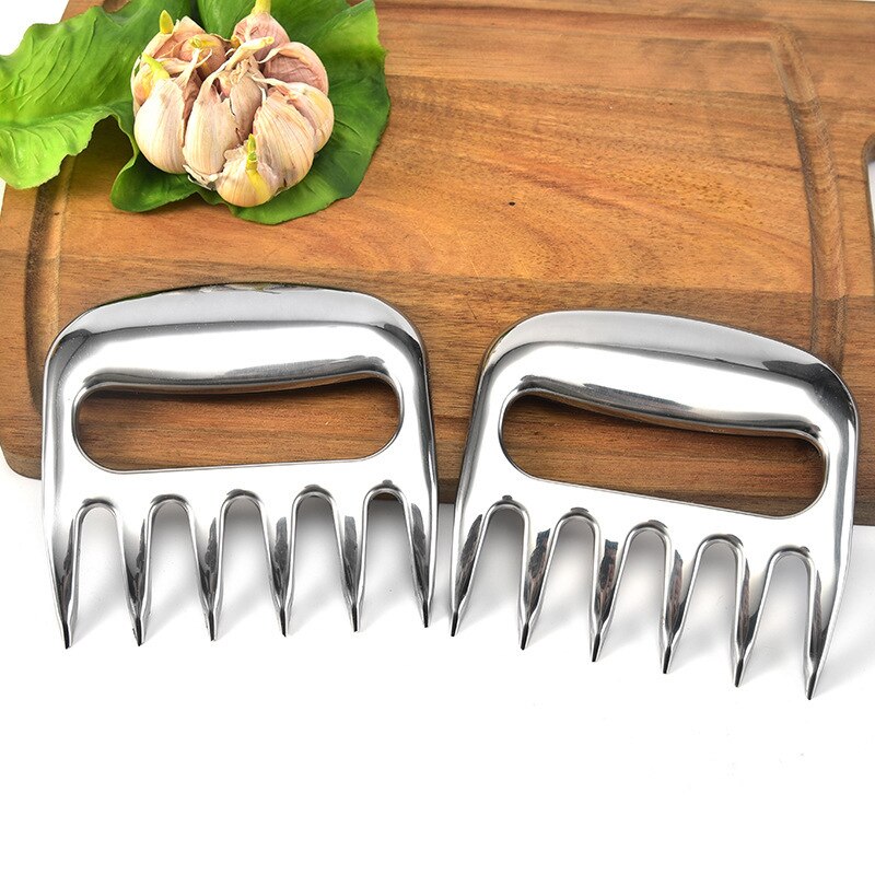 Stainless Steel Meatloaf Bear Claw Meat Splitter Kitchen Tool Food Fork Meat Split Cooking Tools