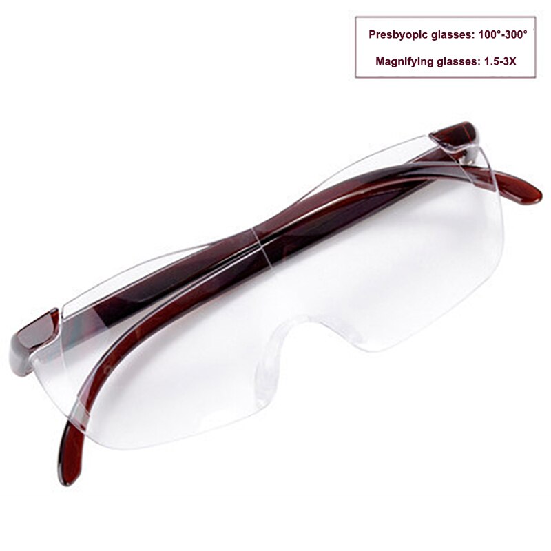 Half Frame Leesbril Verziend Brillen Mannelijke Vrouwelijke Ver Sight Bril Ultra Light 5 Kleuren Met Sterkte + 250 Graden: Brown