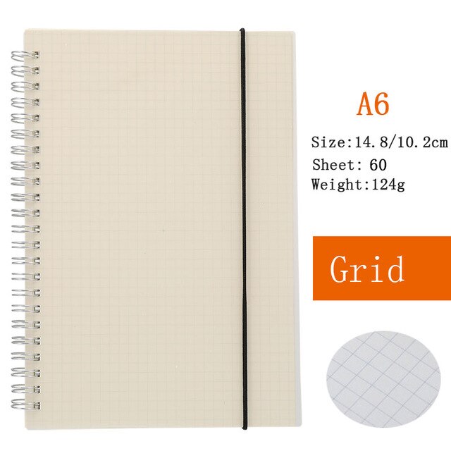 Hethrone A5 A6 Losse Blad Notebook Spiraal Bindmiddel DOT Blank Grid Papier Wekelijkse plan Papier Briefpapier Voor School Kantoor Notepad: H