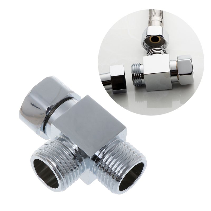 1/2 "laiton Chrome 3 voies déviateur tuyau raccord Tee T forme adaptateur bain connecteur